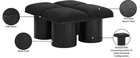 Celine Black Boucle Fabric Upholstered Bench, 4-Piece (Style 4) (Style 2)