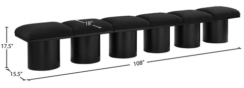 Louie Black Boucle Fabric Bench A