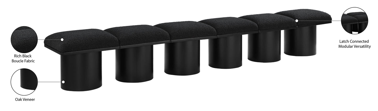 louie black boucle fabric bench a