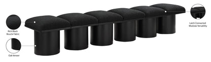 Louie Black Boucle Fabric Bench B