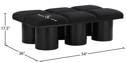 Louie Black Boucle Fabric Bench C