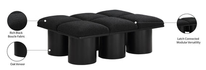 Louie Black Boucle Fabric Bench D