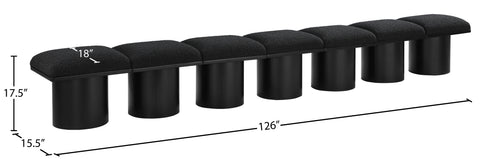 Louie Black Boucle Fabric Bench A