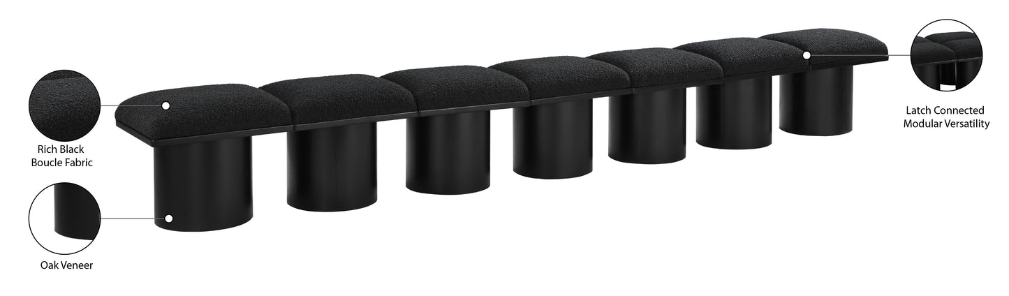 louie black boucle fabric bench a