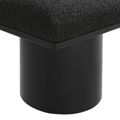 Louie Black Boucle Fabric Bench A