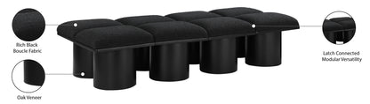 Louie Black Boucle Fabric Bench C