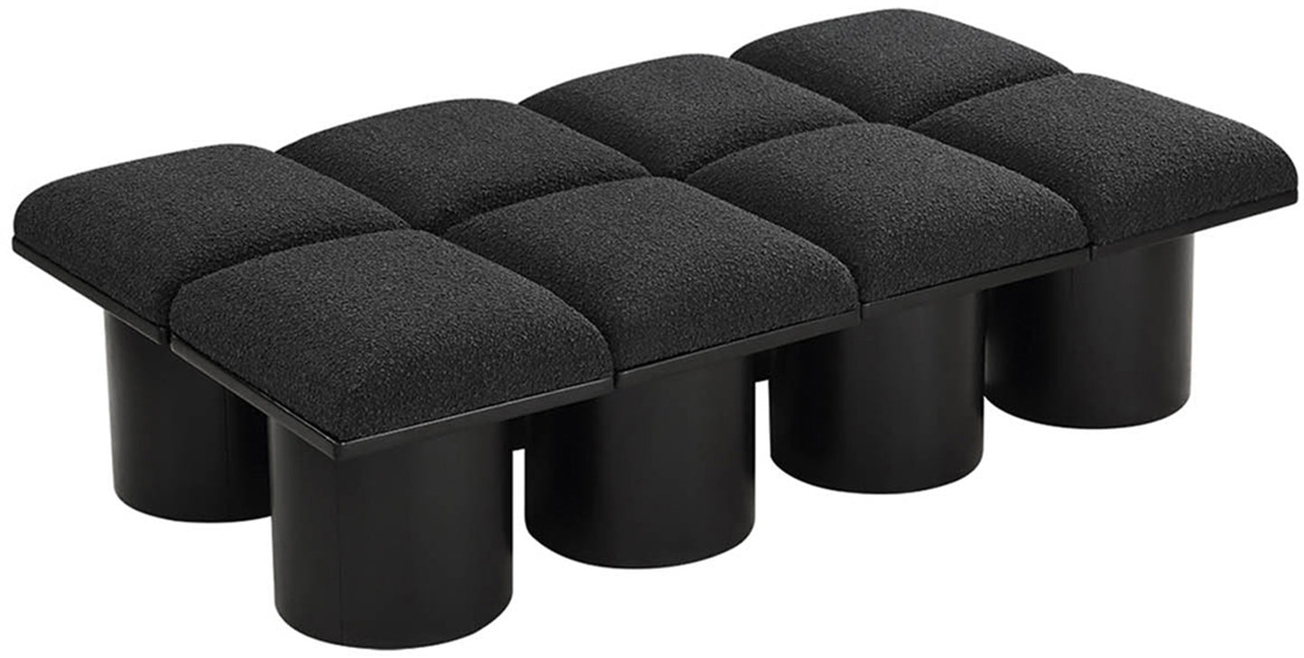 louie black boucle fabric bench d