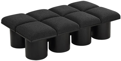 Louie Black Boucle Fabric Bench D