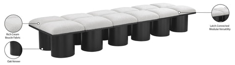 Louie Cream Boucle Fabric Bench C