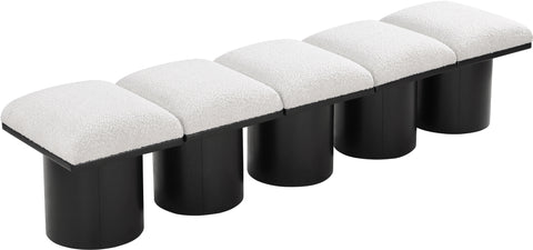 Louie Cream Boucle Fabric Bench A