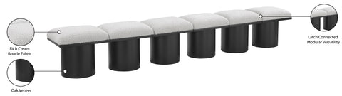 Louie Cream Boucle Fabric Bench A