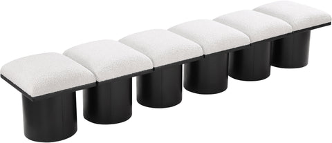Louie Cream Boucle Fabric Bench A