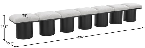 Louie Cream Boucle Fabric Bench A