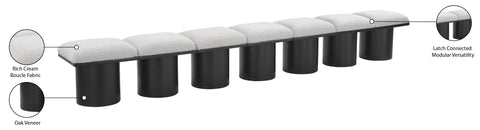 Louie Cream Boucle Fabric Bench A