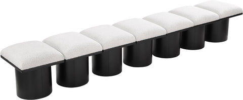 Louie Cream Boucle Fabric Bench A