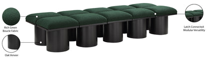 Louie Green Boucle Fabric Bench C