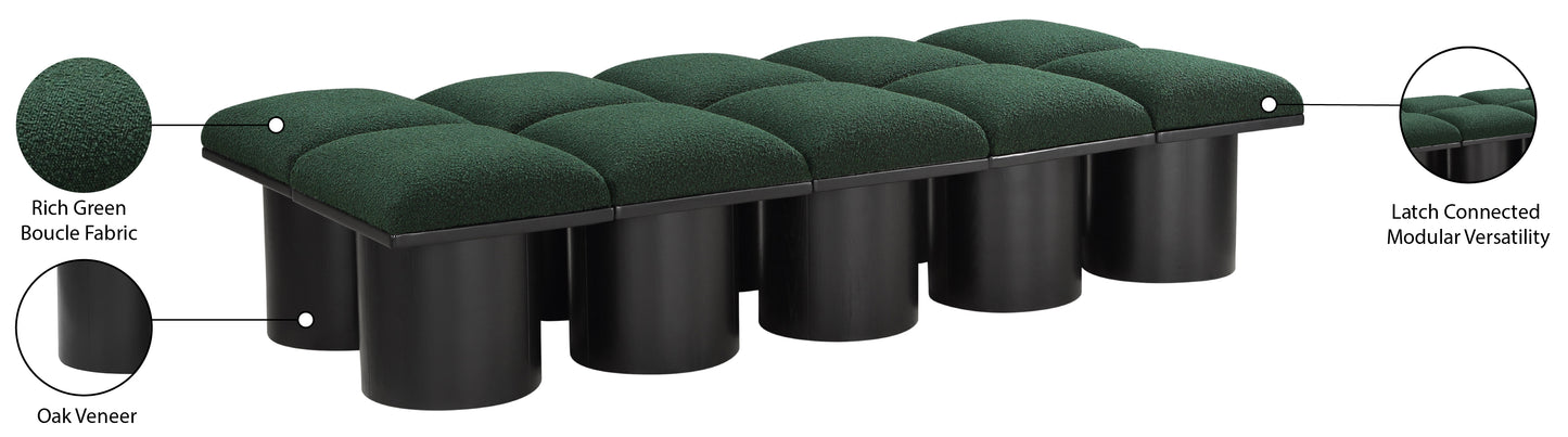 louie green boucle fabric bench d