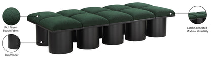 Louie Green Boucle Fabric Bench D