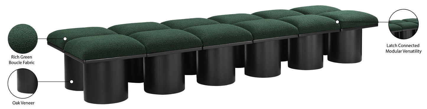 louie green boucle fabric bench c