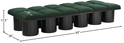 Louie Green Boucle Fabric Bench D