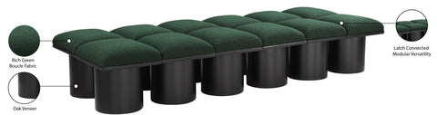 Louie Green Boucle Fabric Bench D