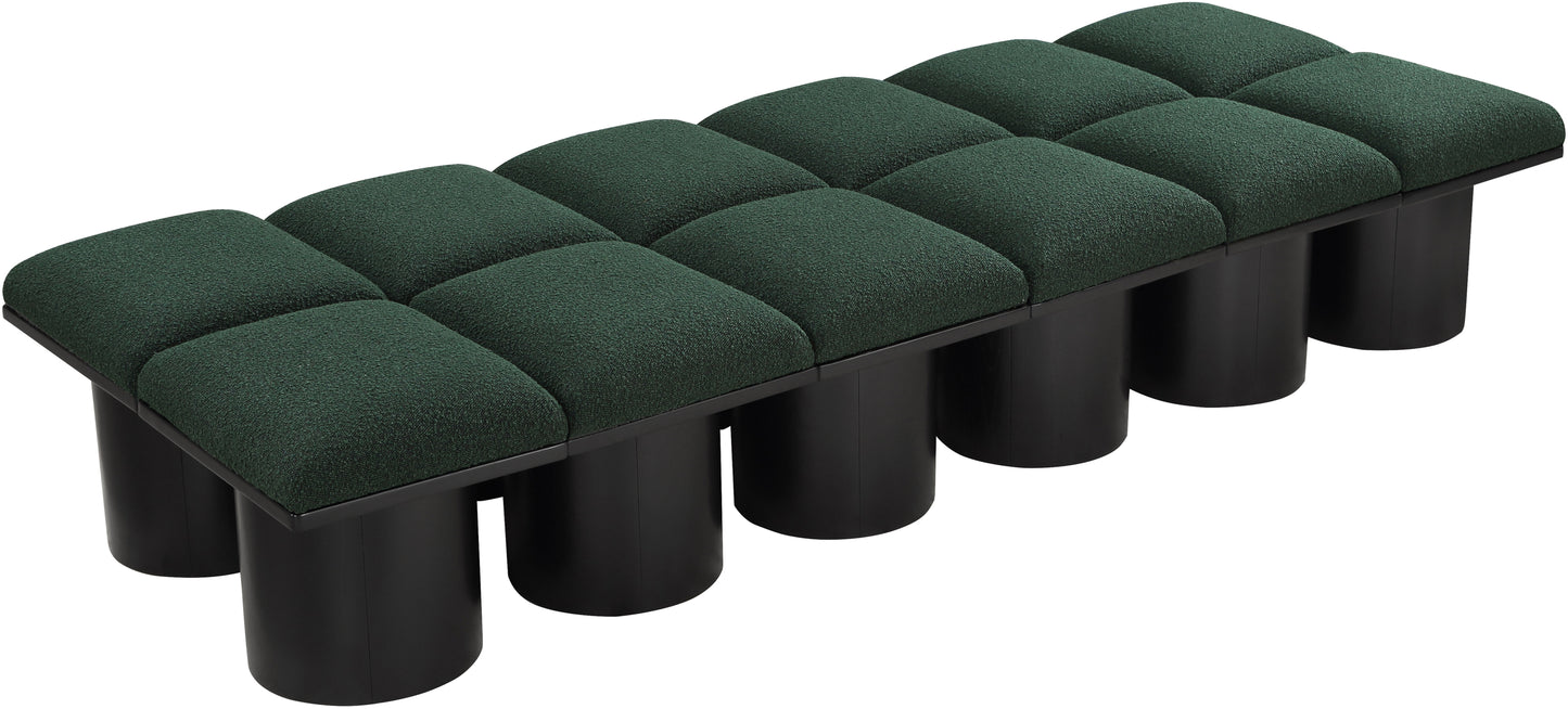 louie green boucle fabric bench d