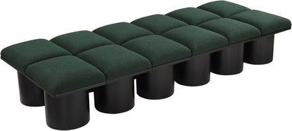 Louie Green Boucle Fabric Bench D