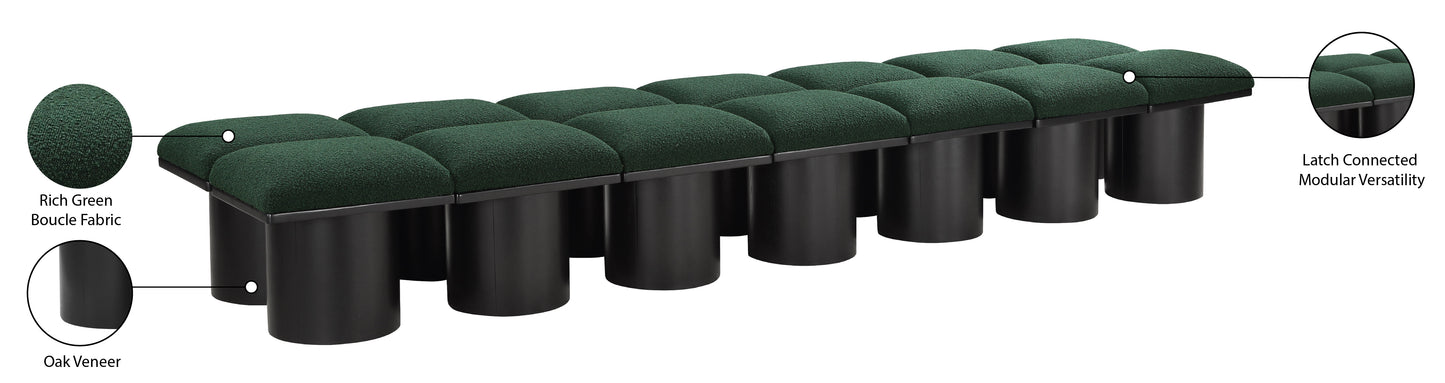 louie green boucle fabric bench c