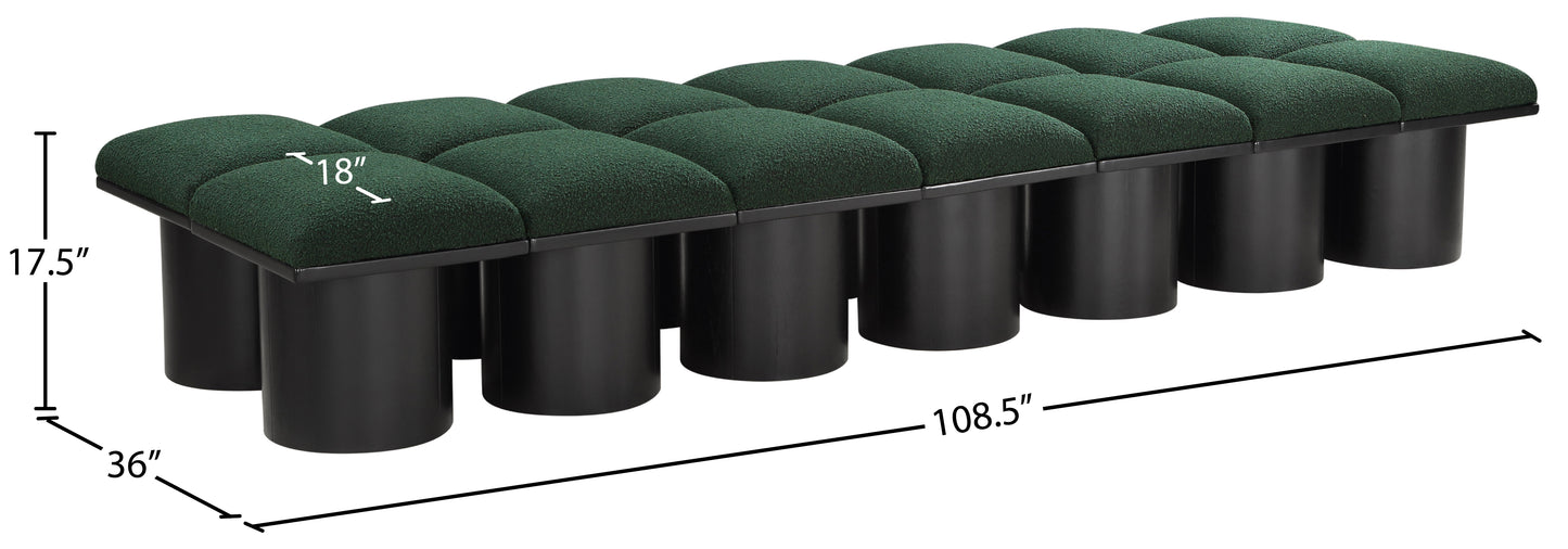 louie green boucle fabric bench d