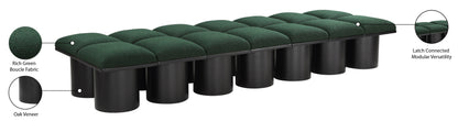 Louie Green Boucle Fabric Bench D
