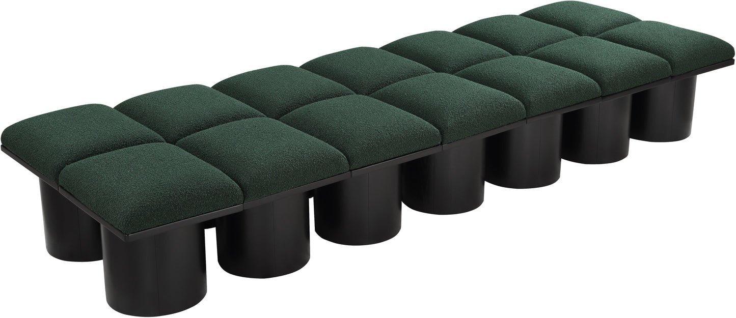 louie green boucle fabric bench d