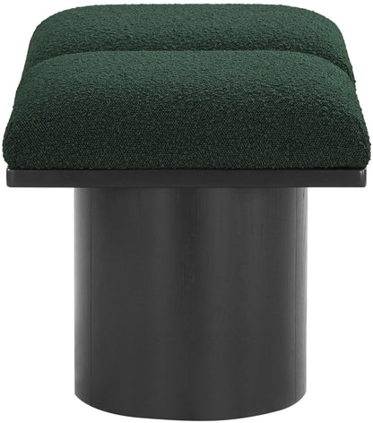 Louie Green Boucle Fabric Bench A