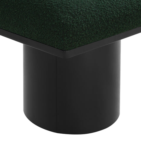 Celine Green Boucle Fabric Upholstered Bench, 3-Piece