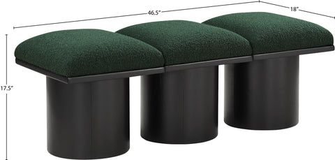 Celine Green Boucle Fabric Upholstered Bench, 3-Piece (Style 2)