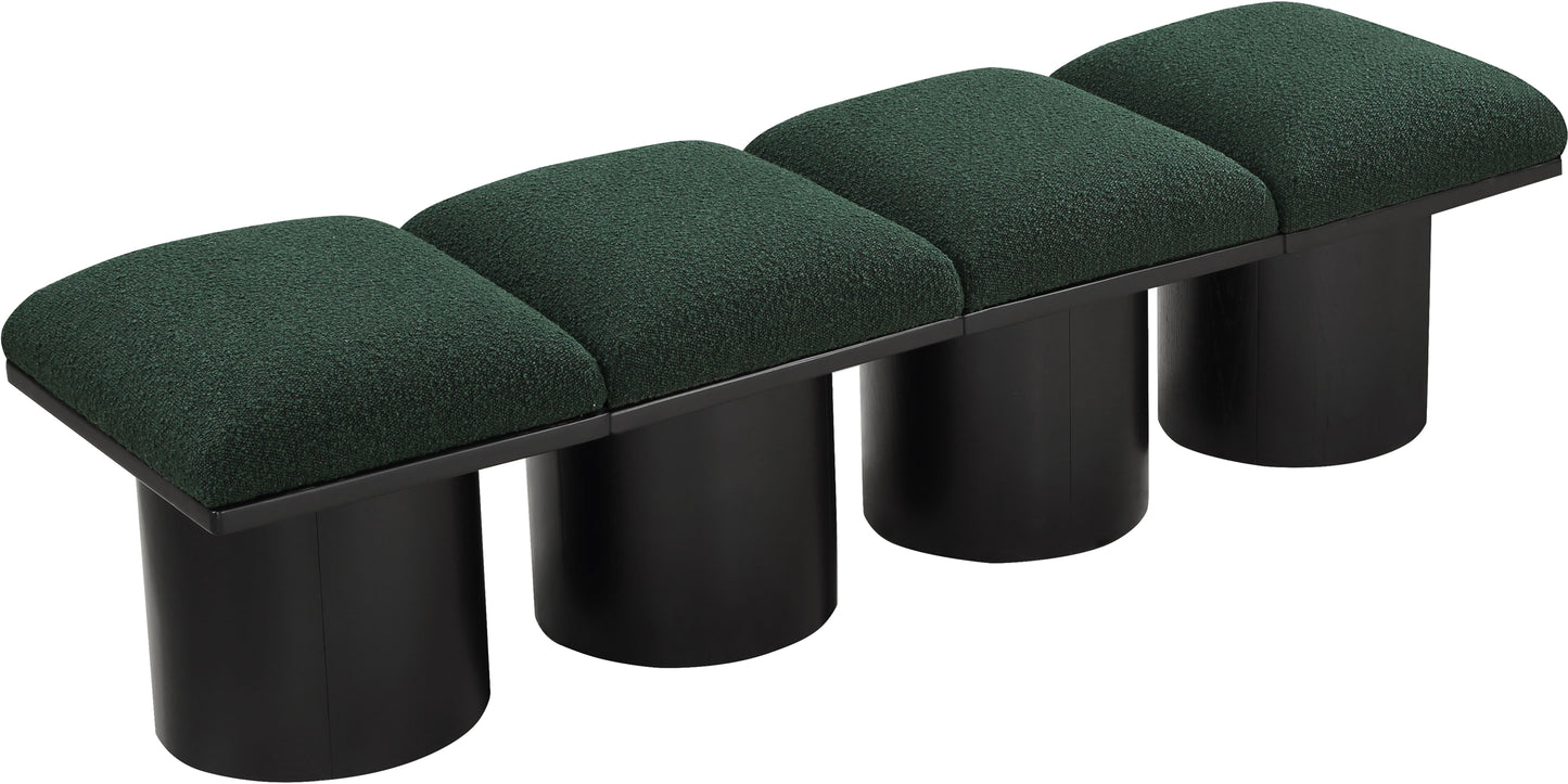 louie green boucle fabric bench a