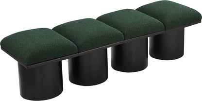 Louie Green Boucle Fabric Bench A