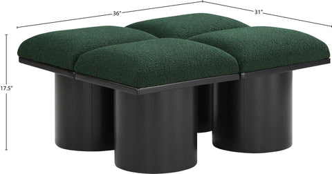 Celine Green Boucle Fabric Upholstered Bench, 4-Piece (Style 3)
