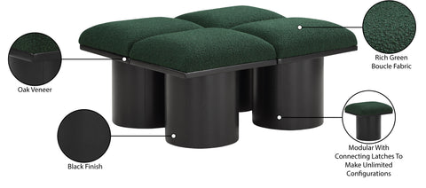 Celine Green Boucle Fabric Upholstered Bench, 4-Piece (Style 3)