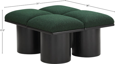 Celine Green Boucle Fabric Upholstered Bench, 4-Piece (Style 4)