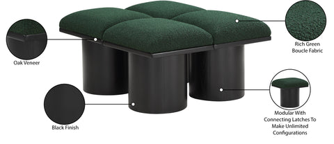 Celine Green Boucle Fabric Upholstered Bench, 4-Piece (Style 4)