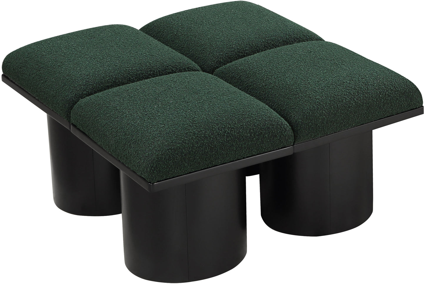 louie green boucle fabric bench d