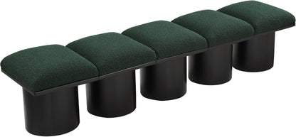 Louie Green Boucle Fabric Bench A