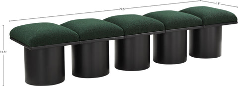 Celine Green Boucle Fabric Upholstered Bench, 5-Piece (Style 2)