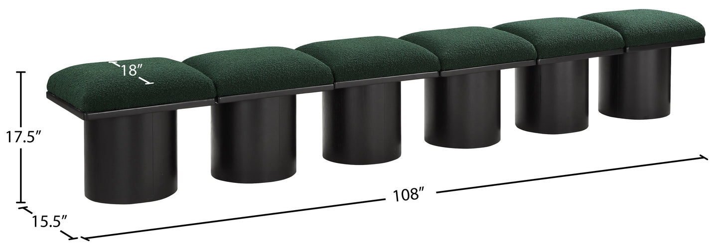 louie green boucle fabric bench a