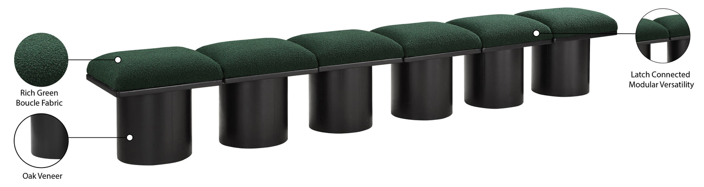 louie green boucle fabric bench a