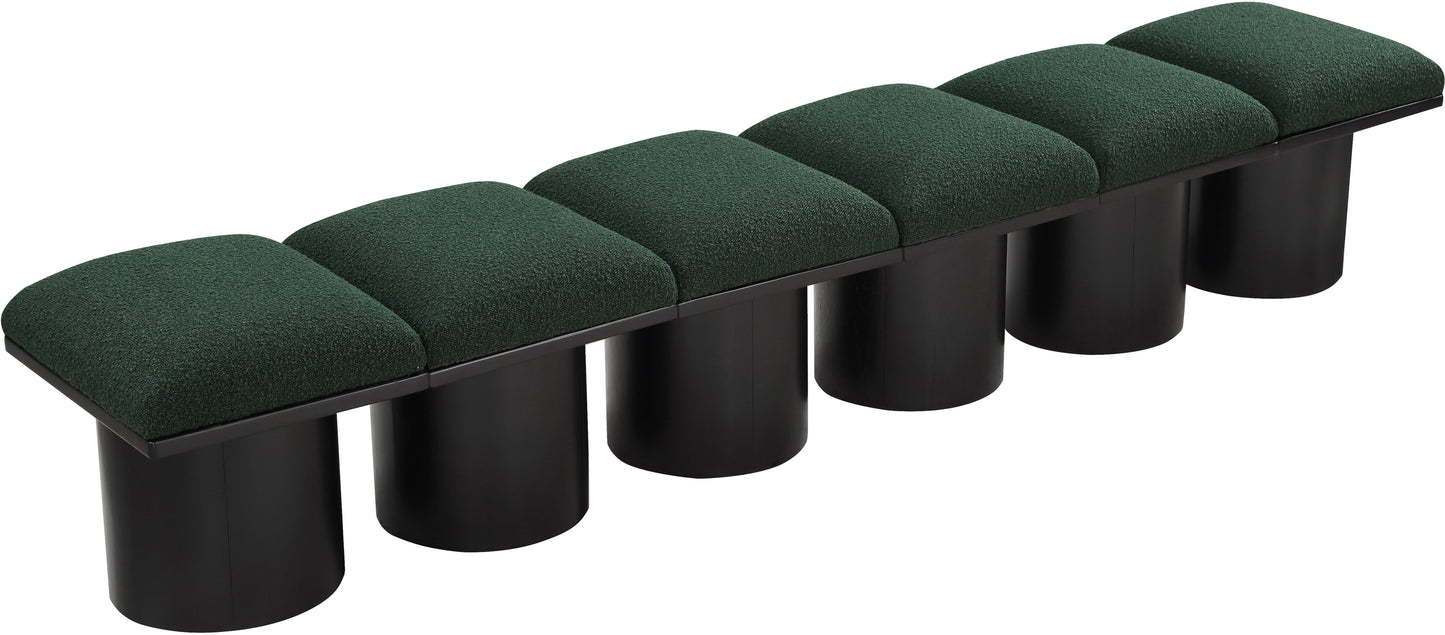 louie green boucle fabric bench a