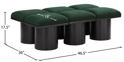 Louie Green Boucle Fabric Bench D