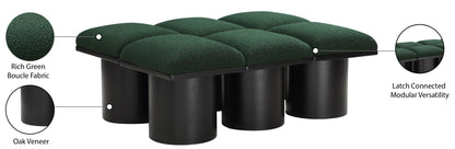 Louie Green Boucle Fabric Bench D