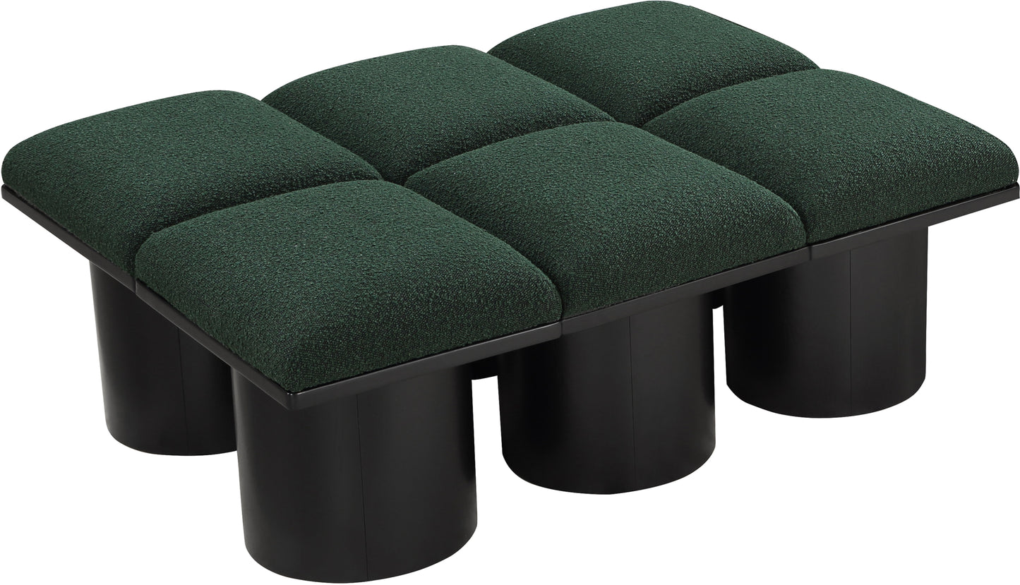 louie green boucle fabric bench d