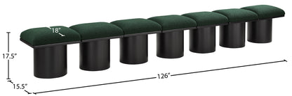 Louie Green Boucle Fabric Bench A